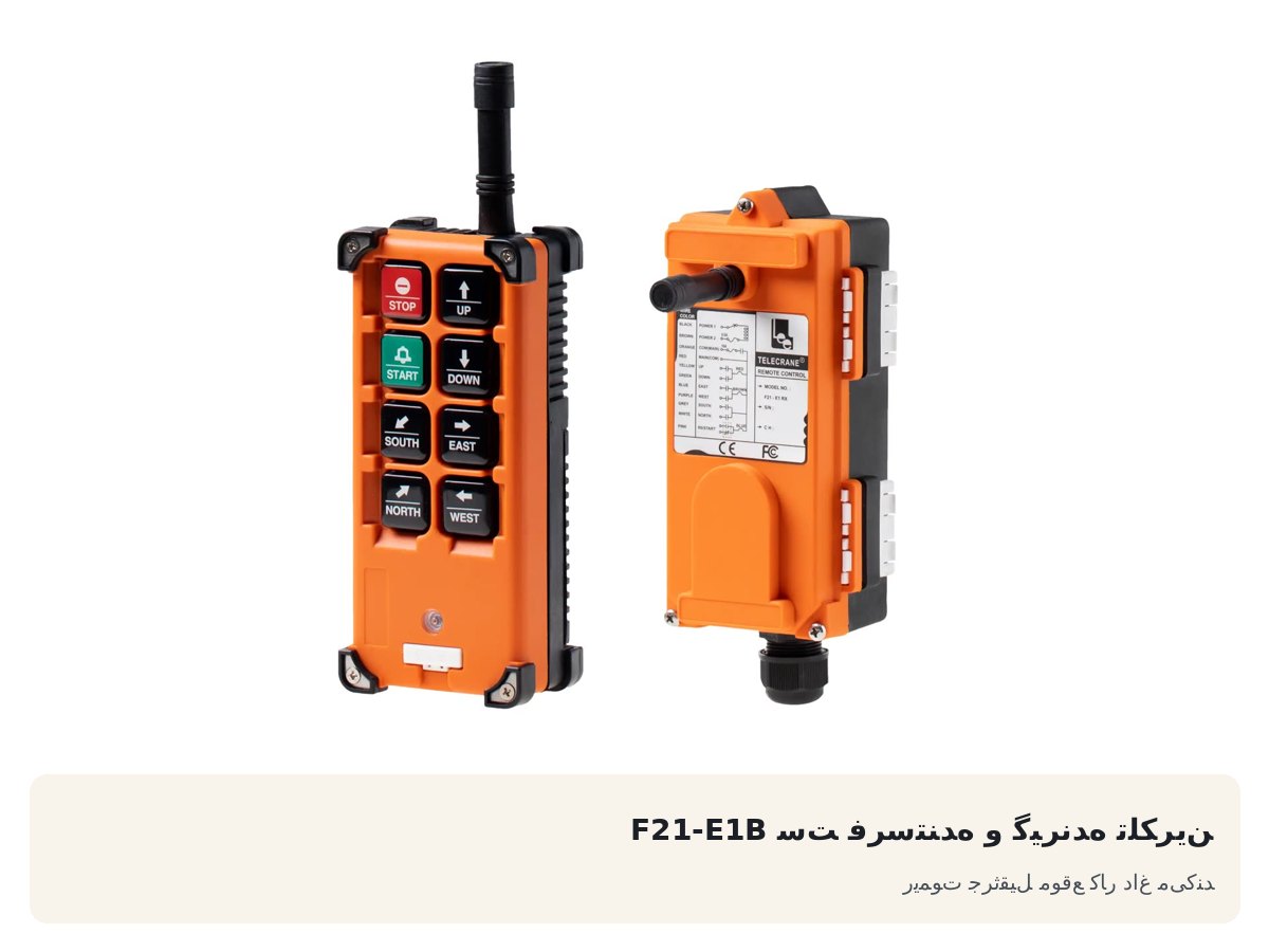 ست فرستنده و گیرنده تلکرین F21-E1B. ریموت جرثقیل موقع کار داغ می‌کند