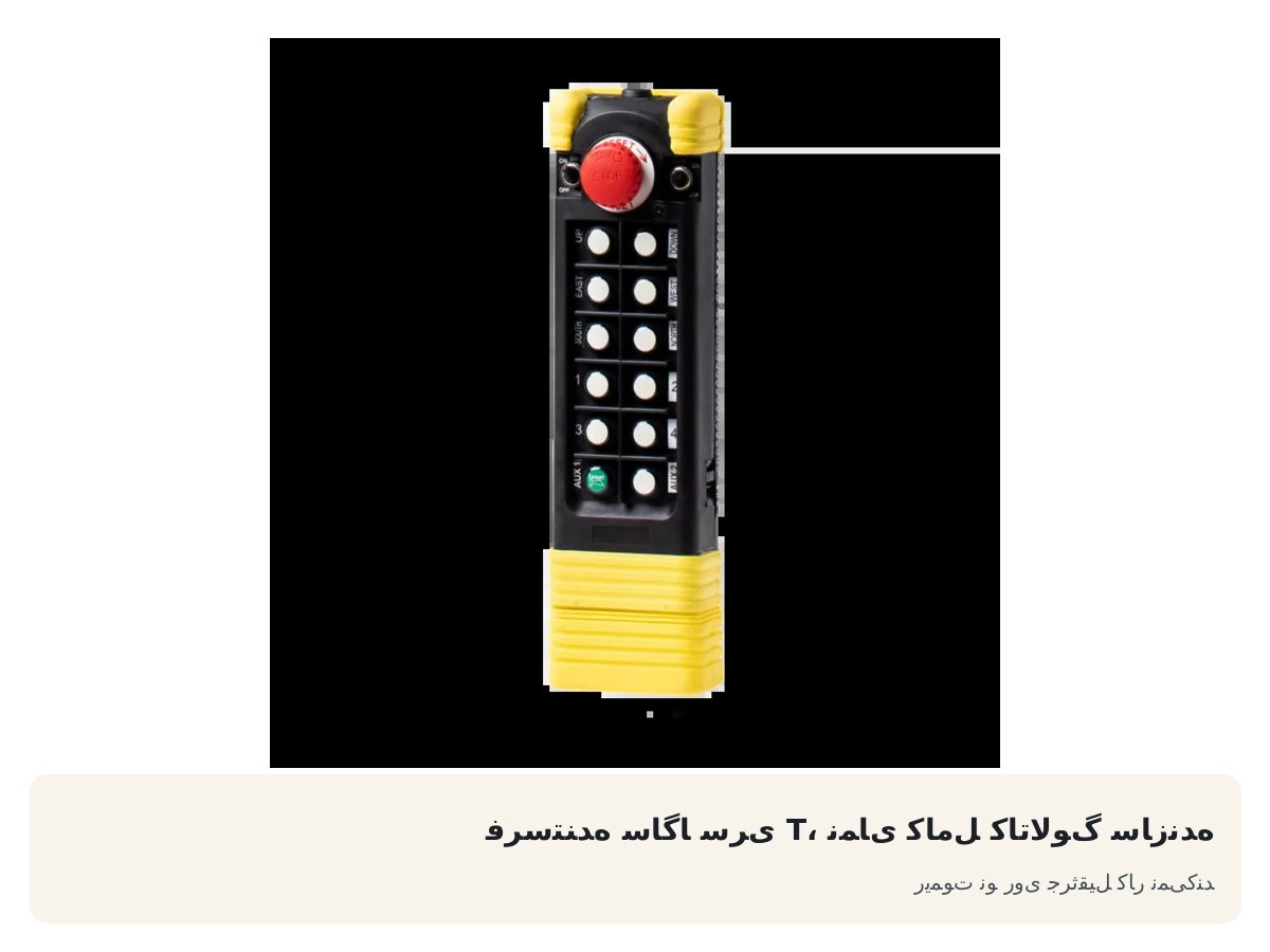 فرستنده ساگا سری T، نمای کامل کاتالوگ سازنده. ریموت نو روی جرثقیل کار نمیکند